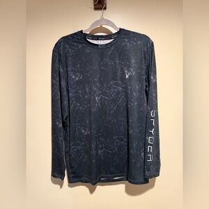 Spyder Swim Rash Guard Mens small Long Sleeve 50+ UPF Quick Dry Black Gray